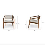 25" Lounge Chair w/ Wooden Arms (Chalk Gray)