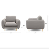 37" Lounge Chair w/ Performance Fabric (Hestia Gray) - Pull Up A Couch