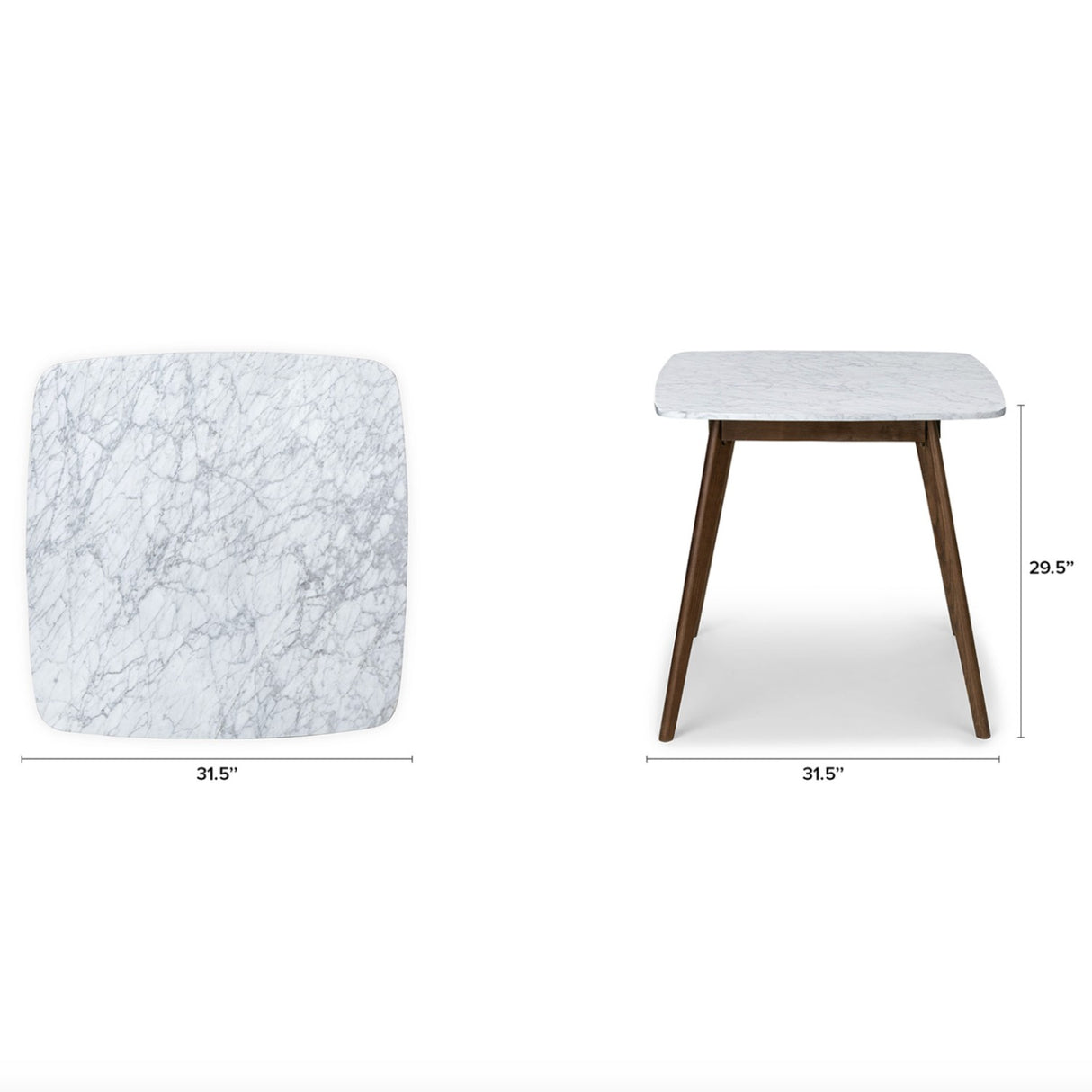 Vena Cafe Table (Marble & Walnut)