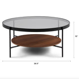 Vitri Coffee Table (Glass & Walnut)