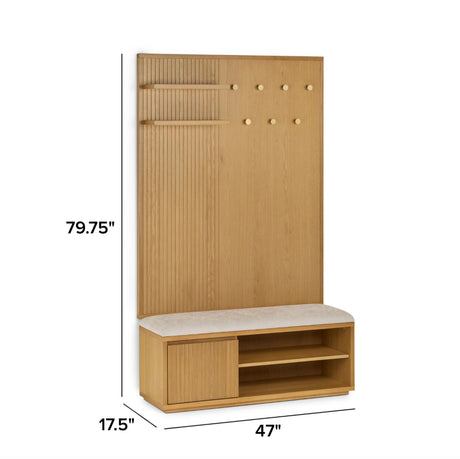 Kouva Wall Panel + Bench Set (Natural Oak)