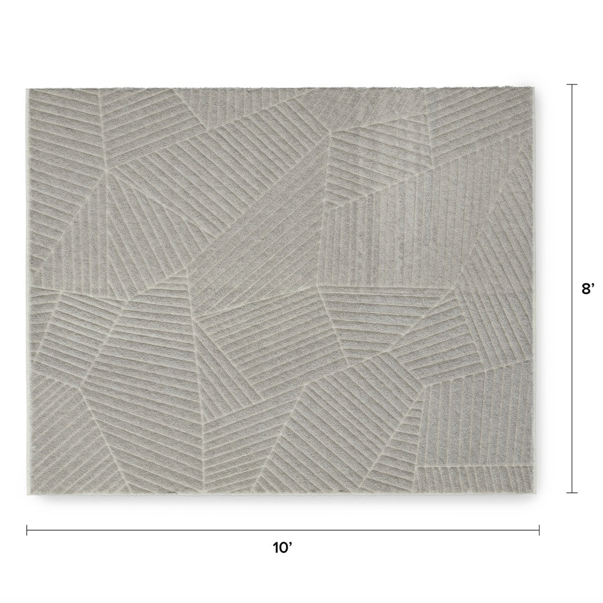 8x10 Polyester Gray Rug (Washable) - Pull Up A Couch