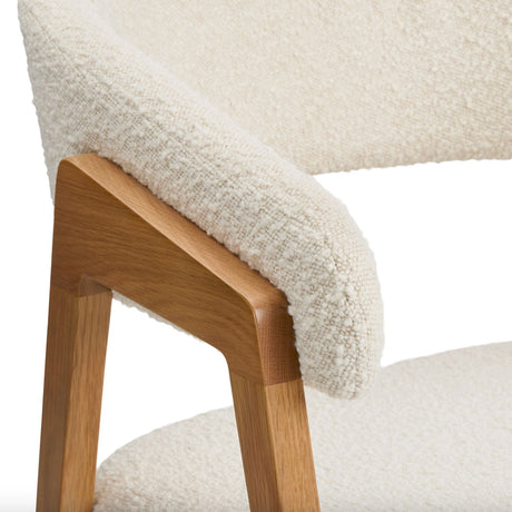 MCM Dining Armchair (Oak & Ivory Bouclé)