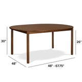 48"-67" Extendable Dining Table for 4-6 (Walnut) - Pull Up A Couch