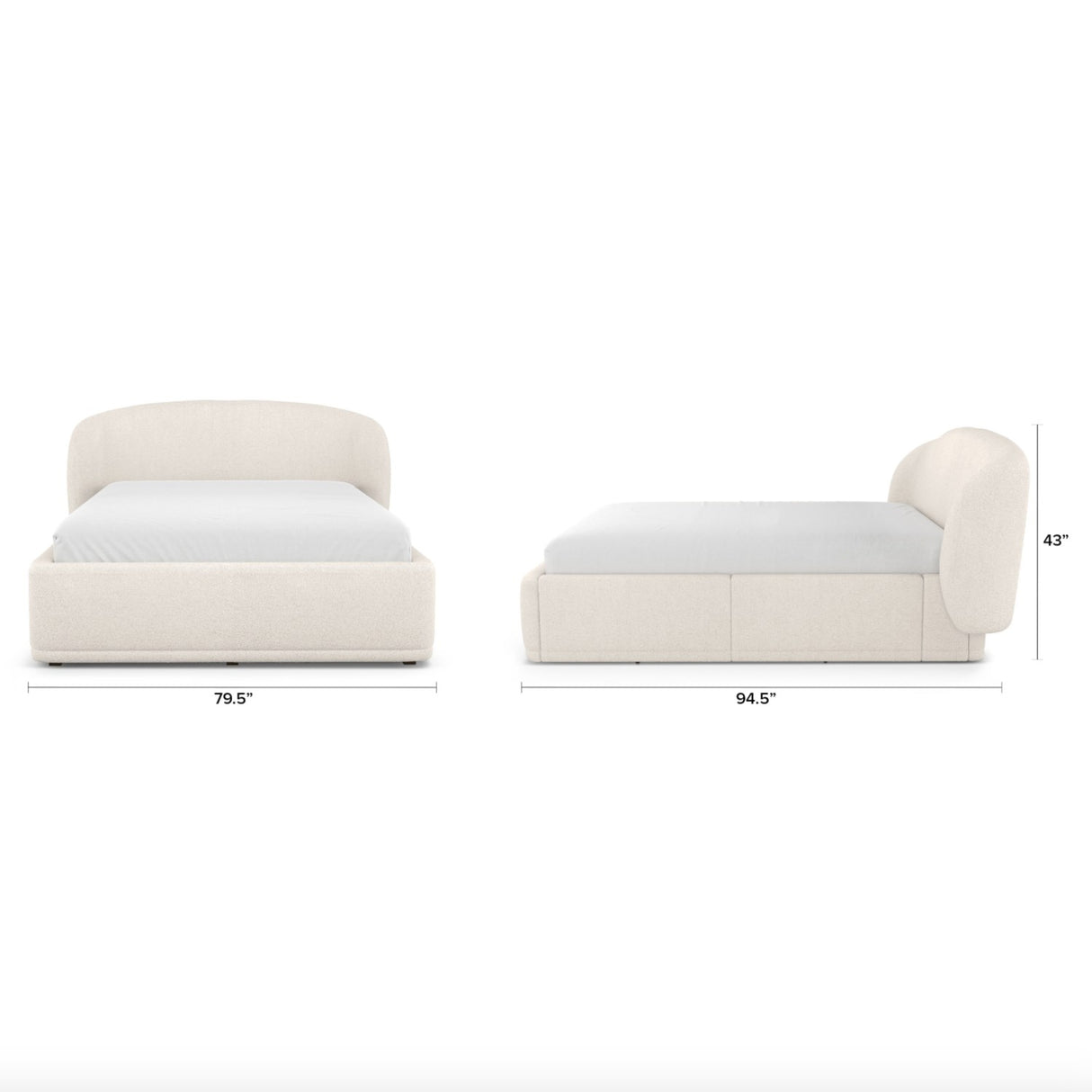 MCM Queen Storage Bed (Ivory Bouclé)