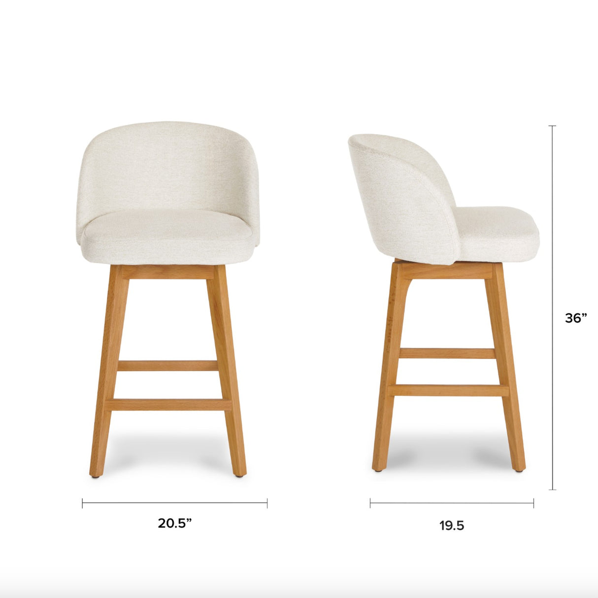 MCM Swivel Counter Stool (Oak/Camellia Ivory)