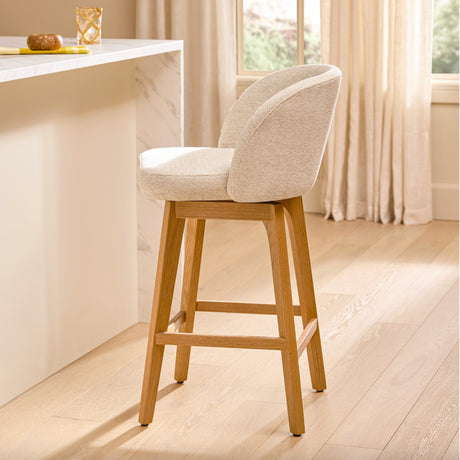 MCM Swivel Counter Stool (Oak/Camellia Ivory)