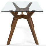71" Rectangular Glass-Top Dining Table (Walnut) - Pull Up A Couch