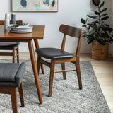 MCM Dining Chair - Walnut/Black Leather - Pull Up A Couch