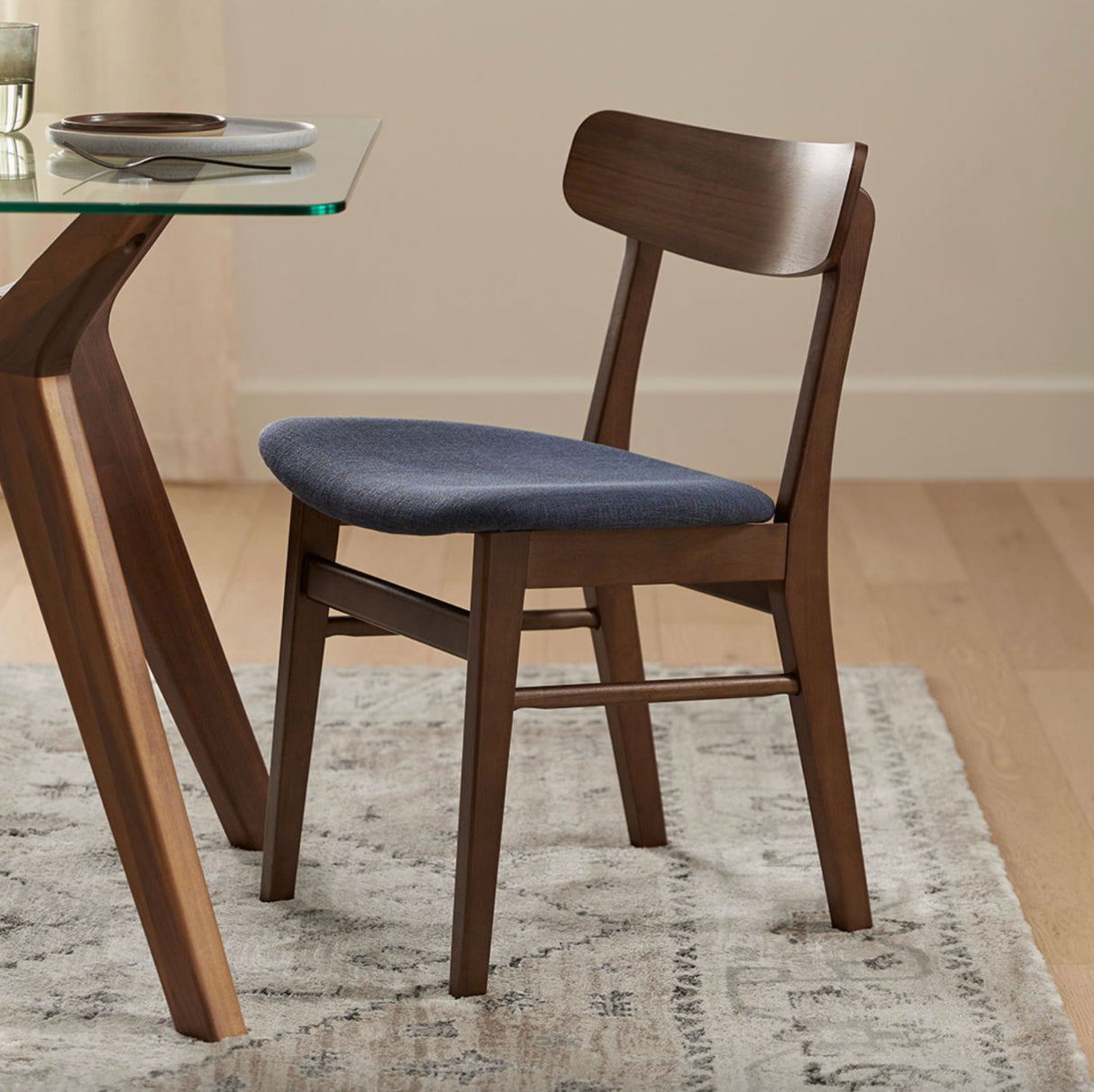MCM Dining Chair (Seascape Blue/Walnut)