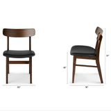 MCM Dining Chair - Walnut/Black Leather - Pull Up A Couch