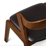 Walnut/Black Dining Chair (Genuine Leather) - Pull Up A Couch