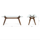 71" Rectangular Glass-Top Dining Table (Walnut) - Pull Up A Couch