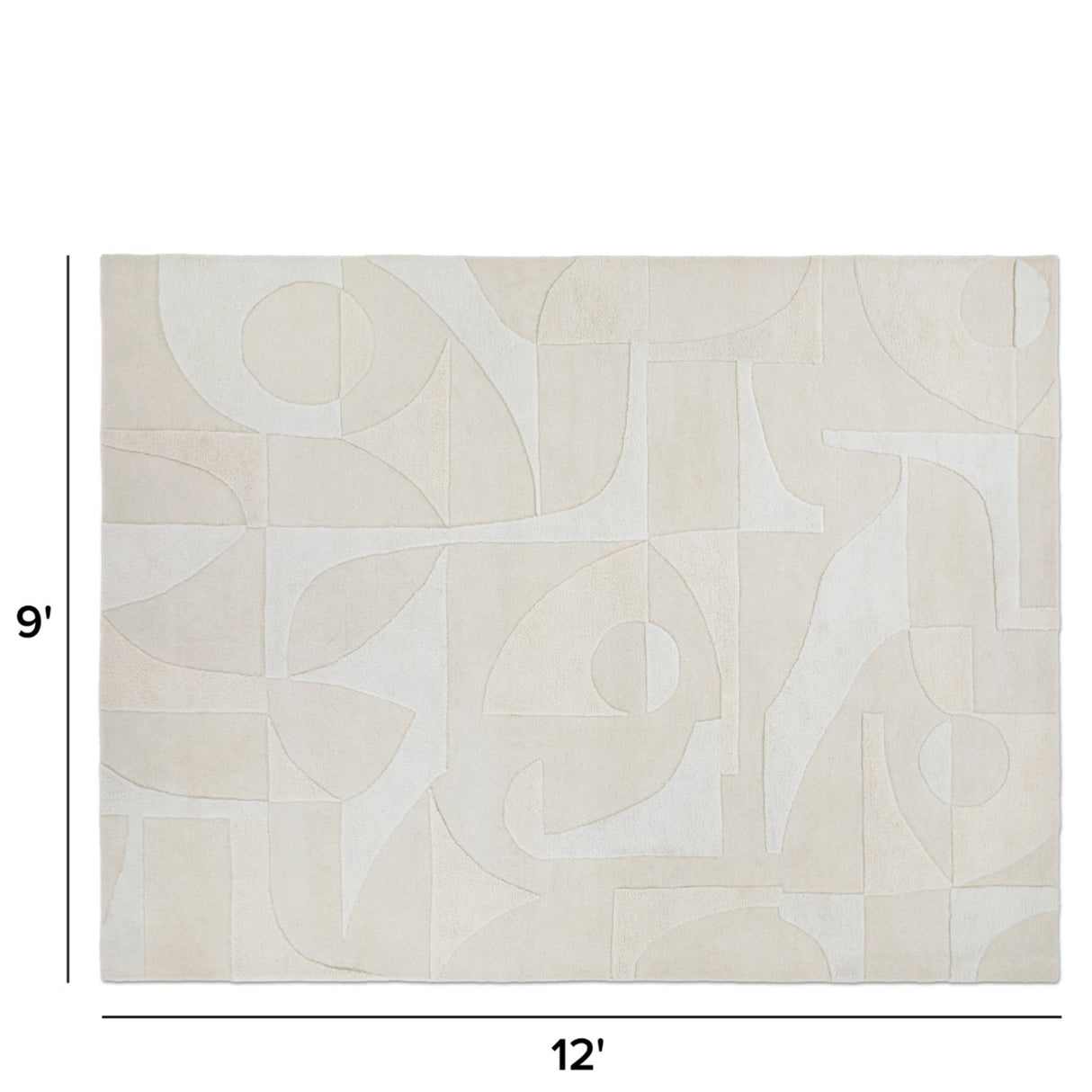 9' x 12' Textured Rug (Ivory) - Pull Up A Couch