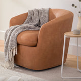 32.5" Rawhide Leather Swivel Chair (Tan) - Pull Up A Couch