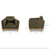 41" Genuine Leather Lounge Chair (Charme Green) - Pull Up A Couch