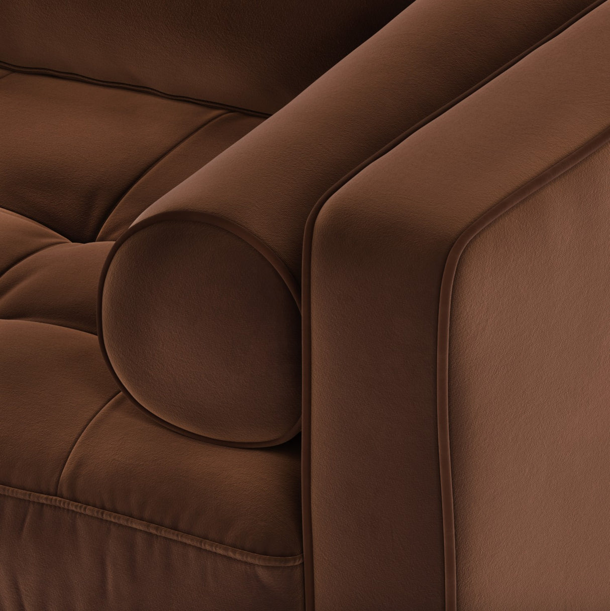 42" Tufted Velvet Lounge Chair (Pacific Brown) - Pull Up A Couch
