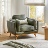 41" Genuine Leather Lounge Chair (Charme Green) - Pull Up A Couch