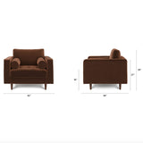 42" Tufted Velvet Lounge Chair (Pacific Brown) - Pull Up A Couch