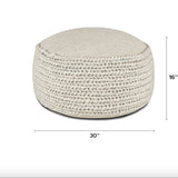 30" Circular Pouf (Natural Ivory) - Pull Up A Couch