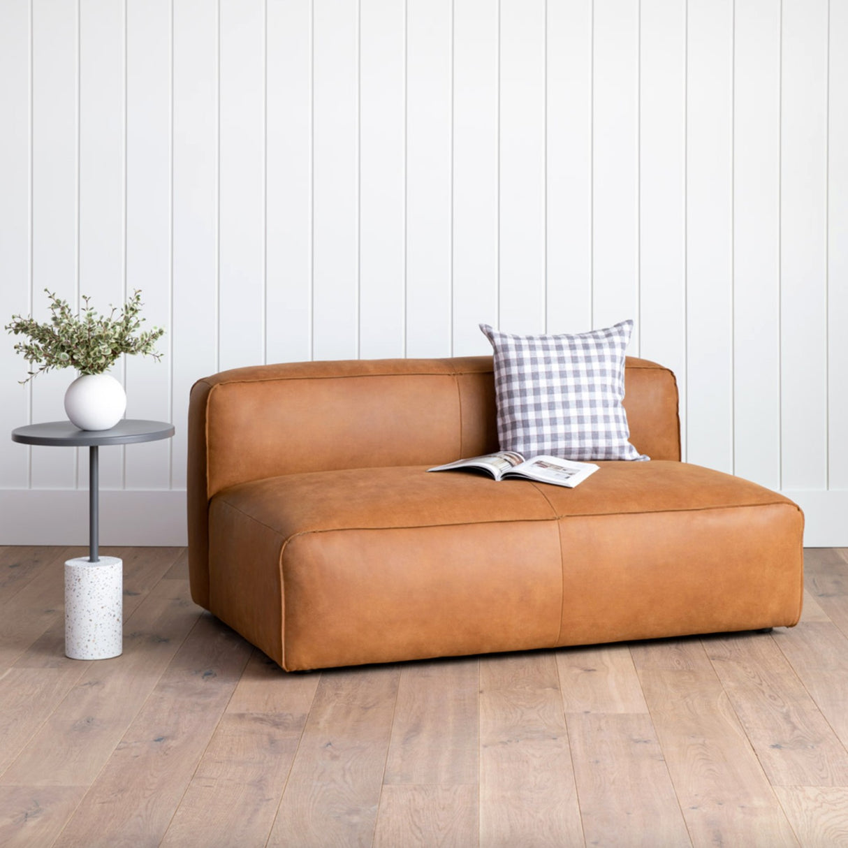56" Genuine Leather Loveseat (Rawhide Tan) - Pull Up A Couch