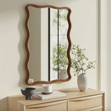 24.5" Wooden Wall Mirror (Brown) - Pull Up A Couch