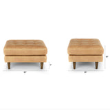 30" Tufted Leather Ottoman (Charme Tan) - Pull Up A Couch