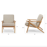 26" MCM Lounge Chair (Oak/Welsh Taupe) - Pull Up A Couch