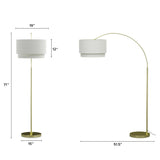 Large Linen Floor Lamp (Brass) - Pull Up A Couch