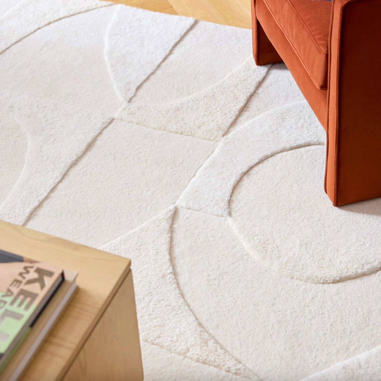 9' x 12' Textured Rug (Ivory) - Pull Up A Couch