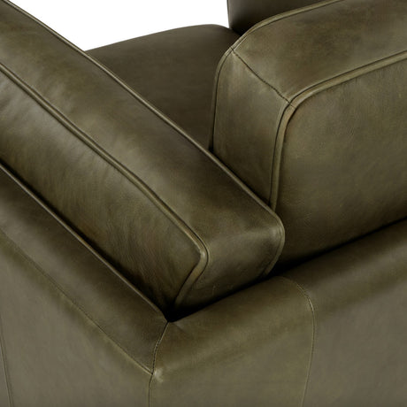 41" Genuine Leather Lounge Chair (Charme Green) - Pull Up A Couch