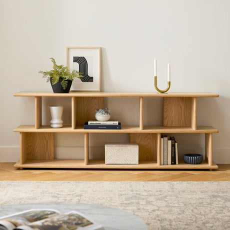 72" MCM Bookcase (Natural Oak) - Pull Up A Couch