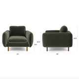 37" Velvet Lounge Chair (Plush Pacific Green) - Pull Up A Couch