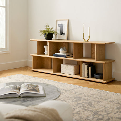 72" MCM Bookcase (Natural Oak) - Pull Up A Couch