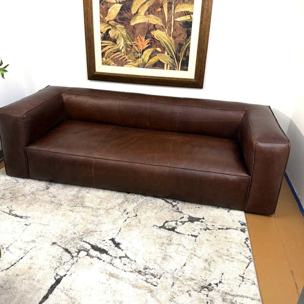 92" Genuine Leather Sofa (Indiana Brown) - Pull Up A Couch