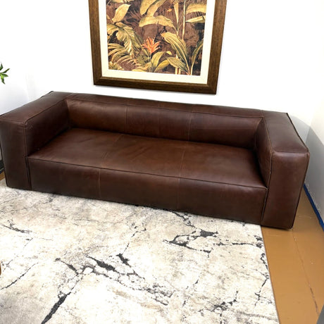 92" Genuine Leather Sofa (Indiana Brown) - Pull Up A Couch