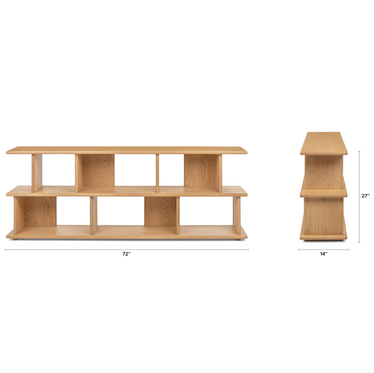 72" MCM Bookcase (Natural Oak) - Pull Up A Couch