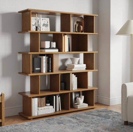 Tall Bookcase, 53" Wide (Smoked Oak) - Pull Up A Couch