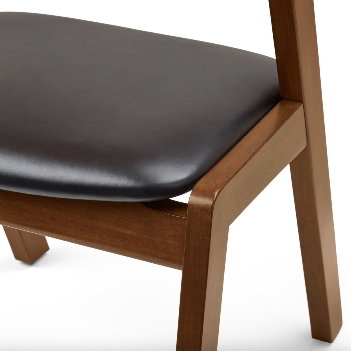 Genuine Leather Dining Chair (Walnut/Oxford Black) - Pull Up A Couch