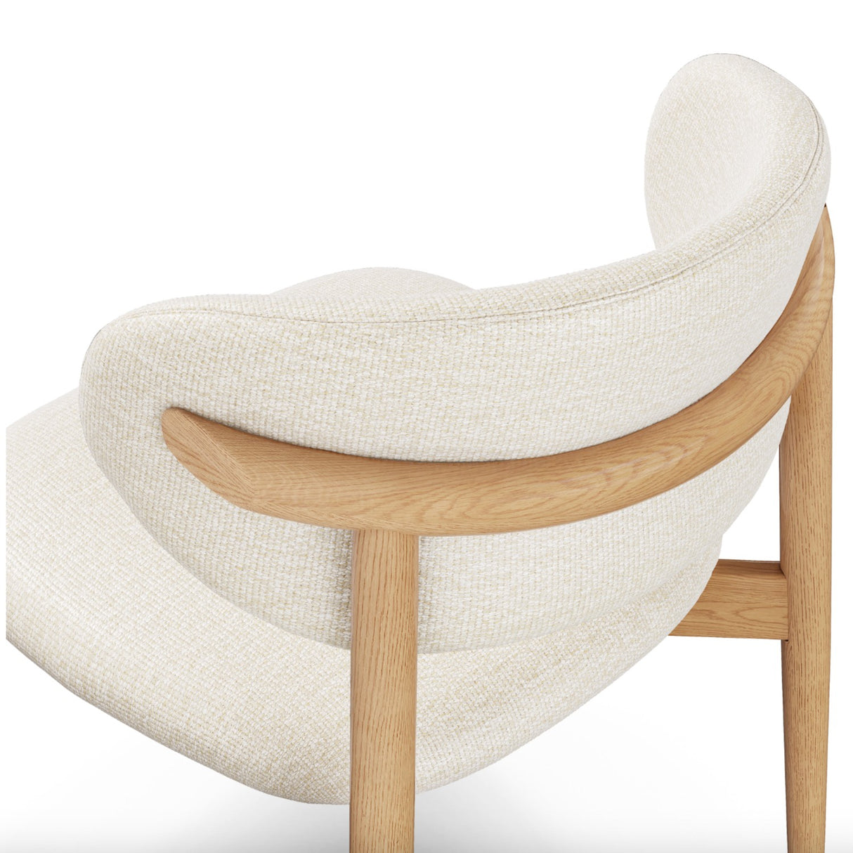 MCM 21.5" Dining Chair (White Oak/Camelia Ivory) - Pull Up A Couch