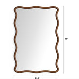 24.5" Wooden Wall Mirror (Brown) - Pull Up A Couch