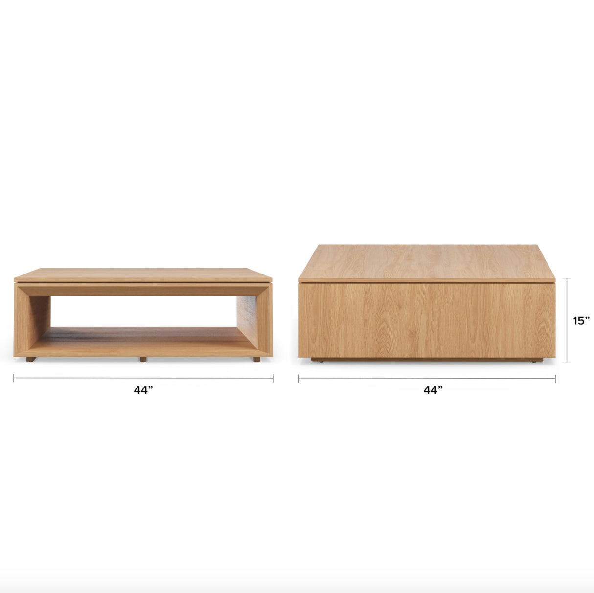 44" Square Coffee Table (White Oak) - Pull Up A Couch