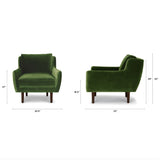 30.5" Velvet Lounge Chair (Grass Green) - Pull Up A Couch