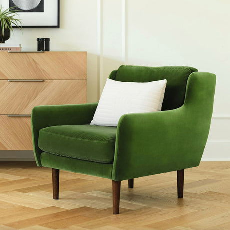 30.5" Velvet Lounge Chair (Grass Green) - Pull Up A Couch