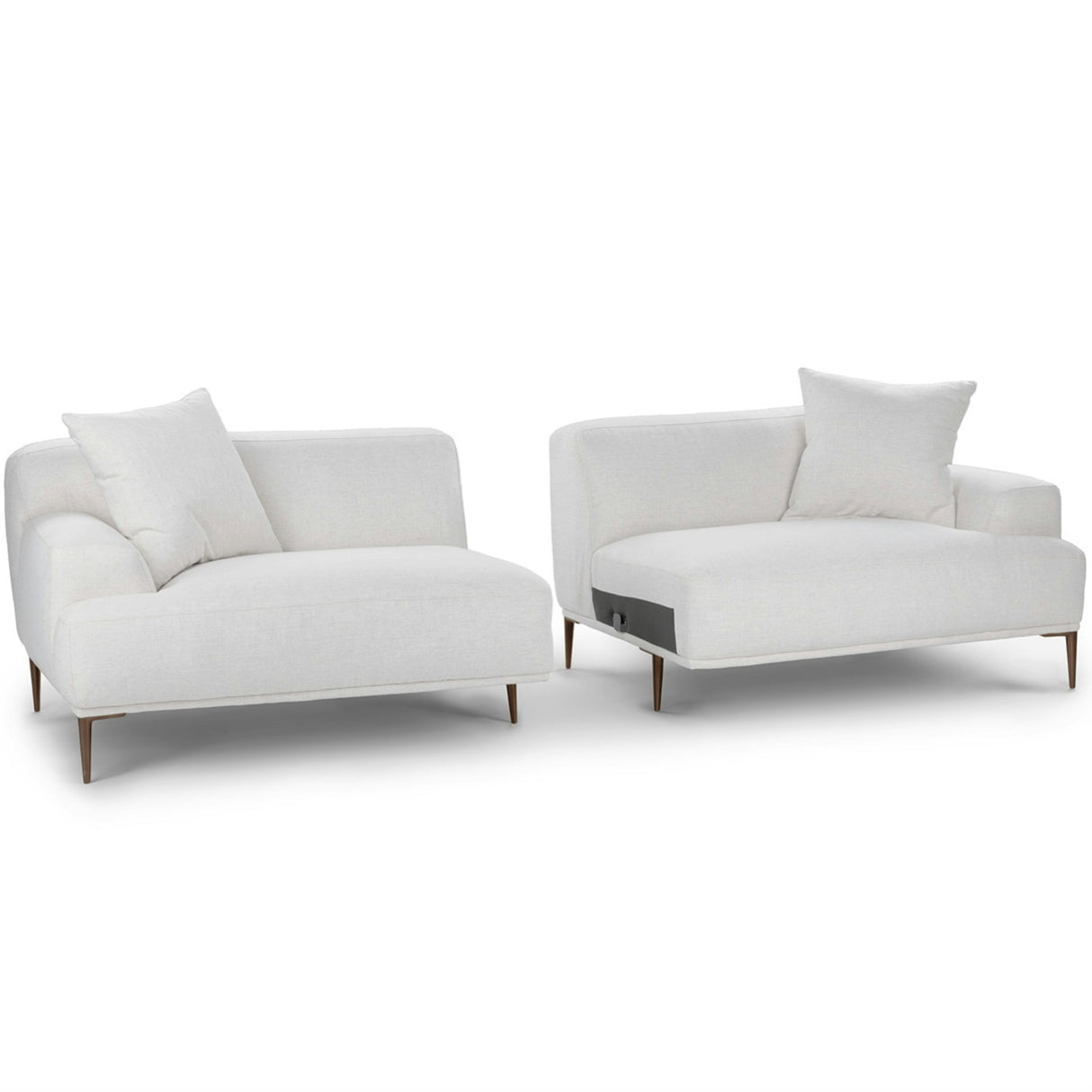 91" Modular Sofa w/ Metal Legs (Quartz White) - Pull Up A Couch