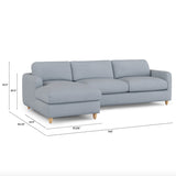114" Sleeper Sectional w/ Storage Chaise (Silver Light Blue) - Pull Up A Couch