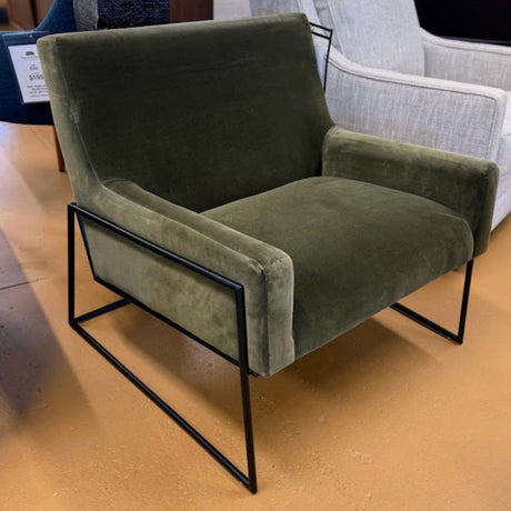 33" MCM-Style Lounge Chair (Juniper Green Velvet) - Pull Up A Couch