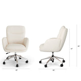 Executive High-Back Office Chair (Ivory Wool Bouclé) - Pull Up A Couch