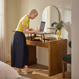 44" Wide Smoked Oak Desk (Adjustable Height) - Pull Up A Couch