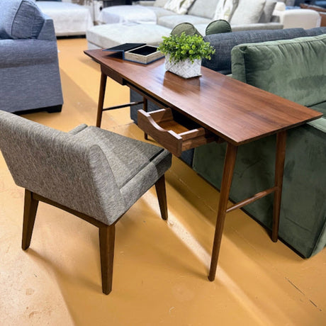 55" MCM-Style Desk w/ Drawers (Walnut) - Pull Up A Couch
